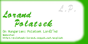 lorand polatsek business card